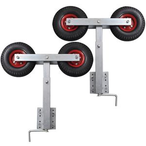vidaXL st&aelig;vnst&oslash;ttes&aelig;t med dobbelthjul til b&aring;dtrailer 2 stk. 59-84 cm