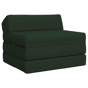 vidaXL Samlebar Sofa Seng M&oslash;rkegr&oslash;n 200 x 70 x 10 cm Stof
