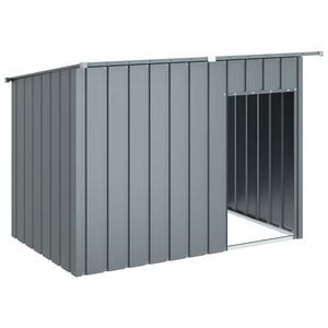 vidaXL hundehus med tag 153x91x110 cm galvaniseret st&aring;l antracitgr&aring;