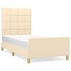 vidaXL sengeramme uden madras 90x190 cm stof cremefarvet