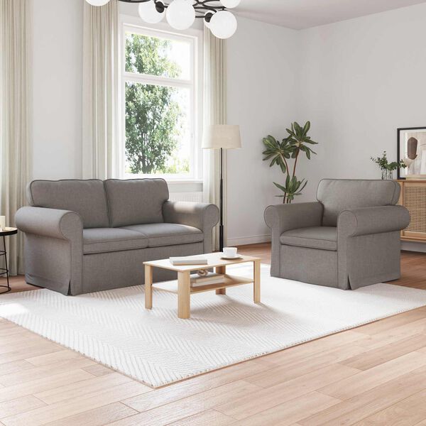 vidaXL Sofa 120cm 2 pcs Gr&aring;brun Metal
