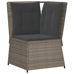 vidaXL hj&oslash;rnemodul til havesofa med hynder polyrattan gr&aring;