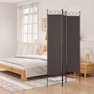 vidaXL 3-panels rumdeler 120x200 cm stof brun