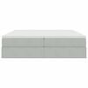 vidaXL Seng med opbevaring og madras Lysegr&aring; 180 x 200 cm Fl&oslash;jl