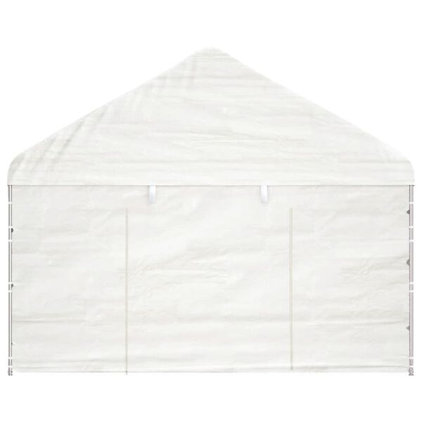 vidaXL pavillon med tag 17,84x4,08x3,22 m polyethylen hvid
