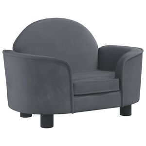 vidaXL hundeseng 66x40x45 cm velour m&oslash;rkegr&aring;