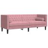 vidaXL 3-personers Chesterfield-sofas&aelig;t med puder fl&oslash;jl pink