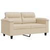 vidaXL 2-personers sofa 120 cm mikrofiberstof cremefarvet