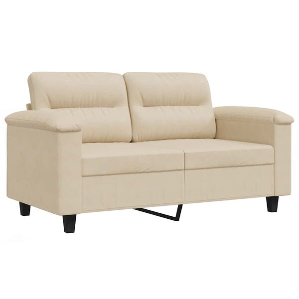 vidaXL 2-personers sofa 120 cm mikrofiberstof cremefarvet