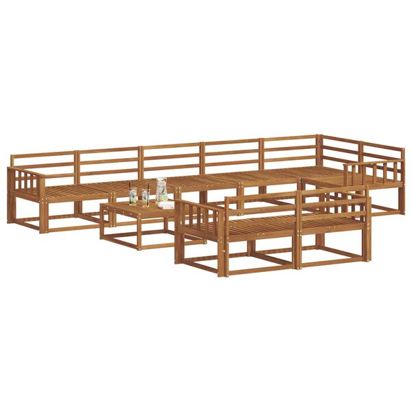 vidaXL Udend&oslash;rs sofagruppe 9 pcs Naturfarvet Massivt Akacietr&aelig;