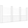 vidaXL gabionkurv med 4 stolper 380x20x200 cm U-facon jern