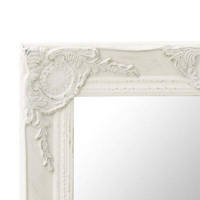 vidaXL vægspejl barokstil 50x40 cm hvid