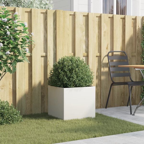 vidaXL plantekasse 42x40x39 cm st&aring;l hvid