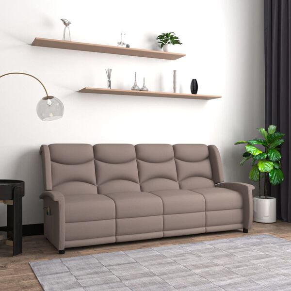 vidaXL 4-personers massagestol mikrofiberstof gr&aring;brun