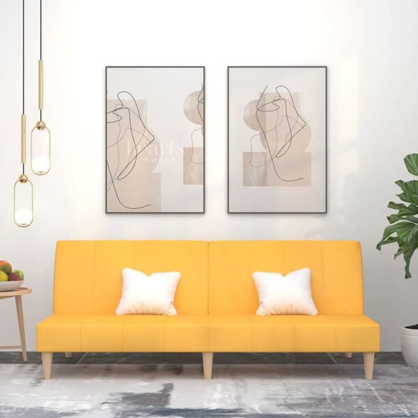 vidaXL 2-personers sovesofa stof gul