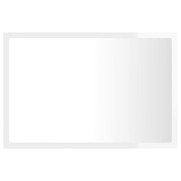 vidaXL badeværelsesspejl med LED-lys 60x8,5x37 cm akryl hvid højglans