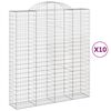 vidaXL buede gabionkurve 10 stk. 200x50x220/240 cm galvaniseret jern
