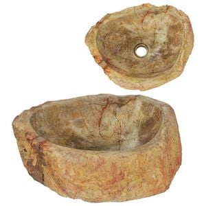 vidaXL h&aring;ndvask 45 x 35 x 15 cm fossilsten cremefarvet