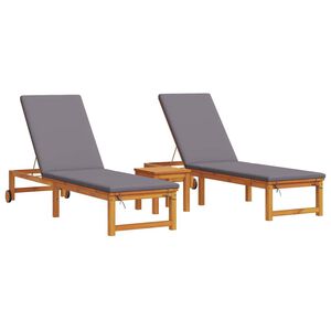 vidaXL Solstol 3 pcs Brun Massivt Akacietr&aelig;