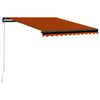 vidaXL markise m. LED-lys 300x250 cm manuel betjening orange og brun