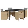 vidaXL Have Spisebordss&aelig;t 5 pcs Beige polyrattan