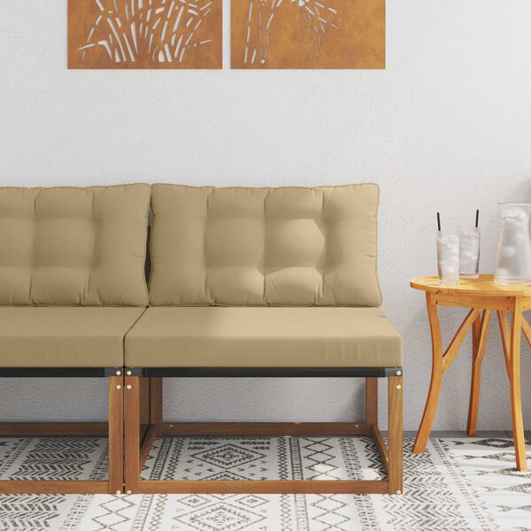 vidaXL Sektionel sofa enheder Massivt Akacietr&aelig; Naturfarvet