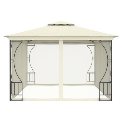 vidaXL pavillon med net 300x400x265 cm cremefarvet