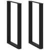 vidaXL barbordsben U-formet 2 stk. sort 60x(100-101) cm st&aring;l