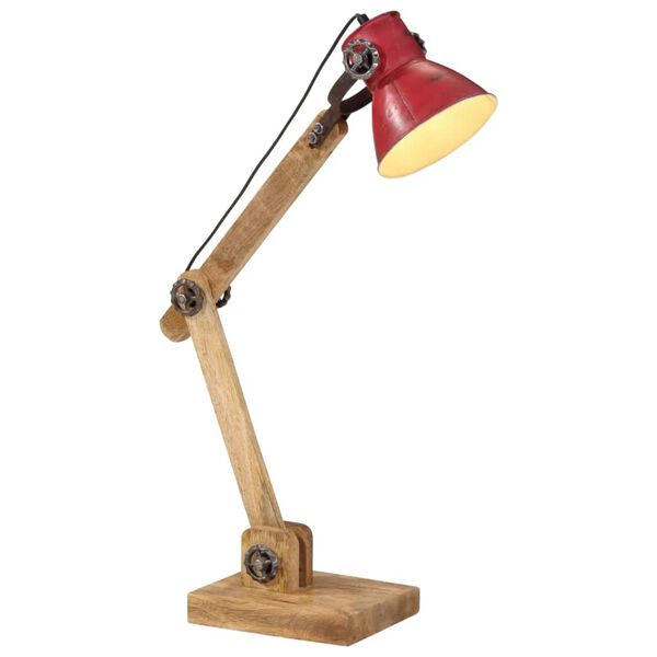 vidaXL skrivebordslampe 25 W 23x18x96 cm E27 rustik r&oslash;d