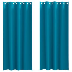 vidaXL M&oslash;rkl&aelig;gningsgardiner med ringe 2 stk. Turkis 245 x 140 cm