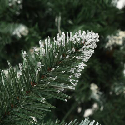 vidaXL kunstigt juletræ med grankogler og hvidt glitter 210 cm