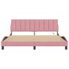 vidaXL sengeramme med LED uden madras Hanko 180x200 cm velour pink
