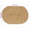 vidaXL Omr&aring;det&aelig;pper Oval Naturfarvet 205 x 305 cm Jute