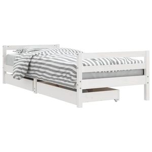 vidaXL sengeramme til juniorseng m. skuffer 80x200 cm massivt fyr hvid