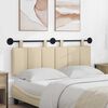 vidaXL H&aelig;ngende Hovedgavl V&aelig;gmonteret Creme 150 x 55 x 5 cm Stof
