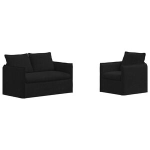 vidaXL Sofa S&aelig;t 2 pcs Sort 136 x 82 x 85 cm Stof