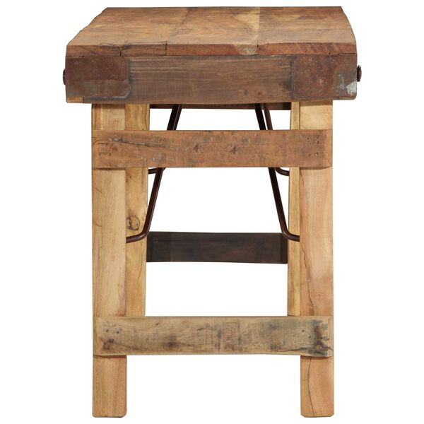 vidaXL bænk Naturfarvet 110 x 35 x 46 cm Genbrugt Gammelt Træ