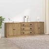 vidaXL Sideboards med skuffe 3 pcs Gammelt tr&aelig; 70 x 35,5 x 67,5 cm