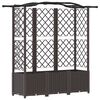 vidaXL H&aelig;vet Bed med Trellis og Tag Brun 163 x 40 x 138 cm PP