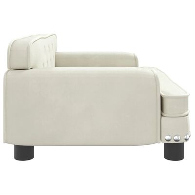 vidaXL sofa til børn 70x45x30 cm fløjl cremefarvet