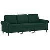 vidaXL 3-personers sofa med pyntepuder 180 cm velour m&oslash;rkegr&oslash;n
