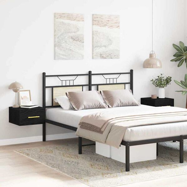 vidaXL Natskab 2 pcs Sort eg 35 x 35 x 20 cm Konstrueret tr&aelig;