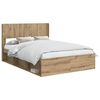 vidaXL Sengestel med opbevaring og hovedg&aelig;rde Artisan-eg 150 x 200 cm
