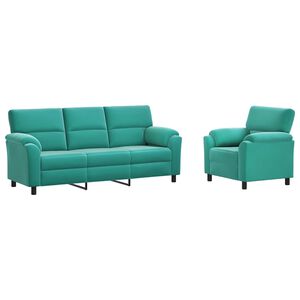 vidaXL Sofa S&aelig;t 2 pcs Turkis Fl&oslash;jl