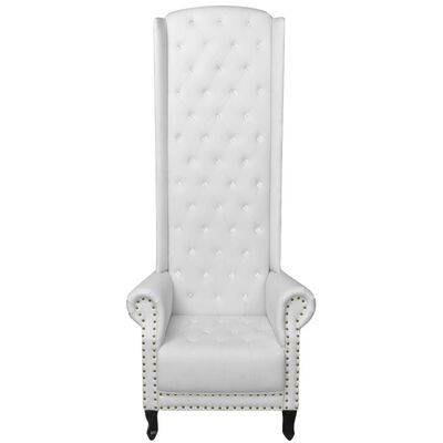 vidaXL lænestol med høj ryg kunstlæder hvid