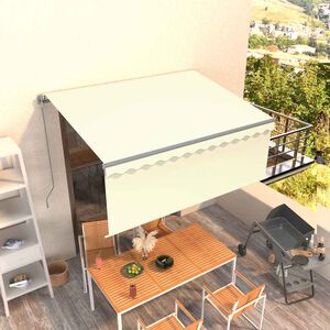 vidaXL foldemarkise m. rullegardin 3x2,5 m manuel cremefarvet
