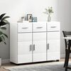 vidaXL Sideboard med hylde FLORIN H&oslash;j gloss hvid 88,5 x 30,5 x 73 cm