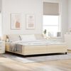 vidaXL Box spring seng med madras Creme 200 x 200 cm Stof