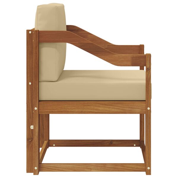 vidaXL Udend&oslash;rs sofa Soli Akacietr&aelig; og polyester Naturfarvet