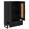 vidaXL Highboard med skuffe Sort eg 69,5 x 31 x 115 cm Konstrueret tr&aelig;